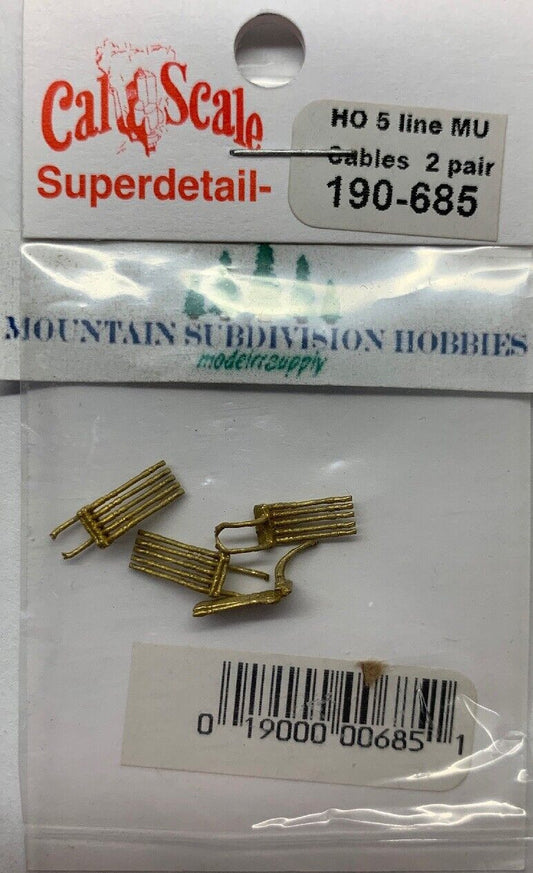 190-685 HO 5 Line MU Cables 1 pair (Brass)