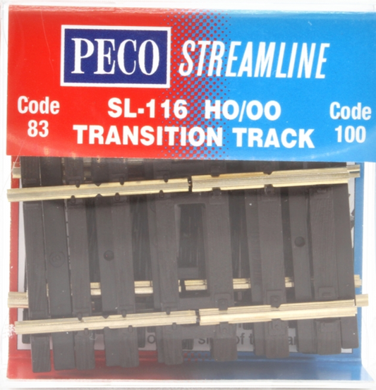 Peco SL-116 HO Transition Track | Code 83 ~ Code 100 | 4 per pack