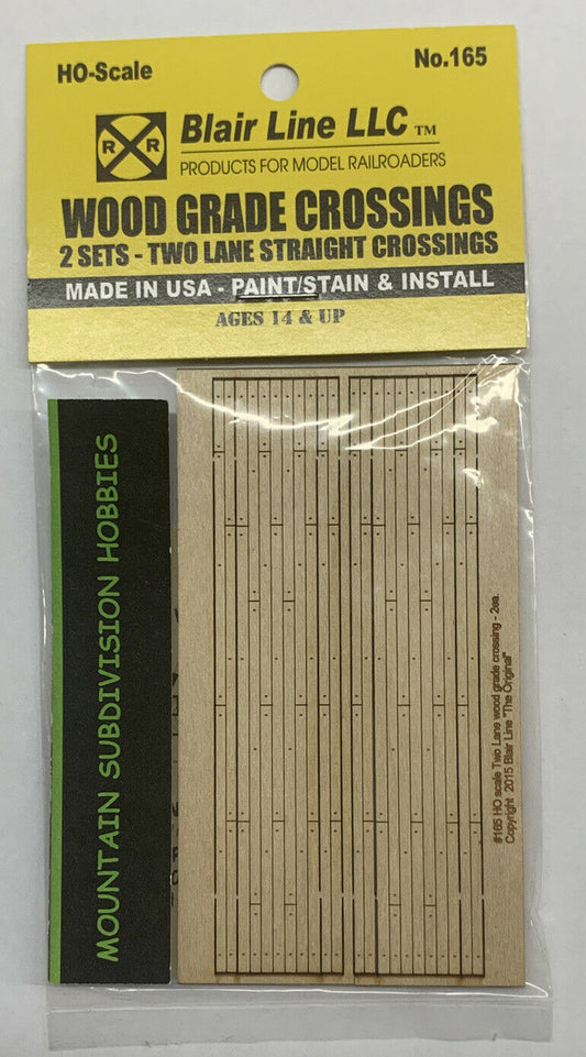 165 HO Laser-cut 2-lane Wood Grade Crossing