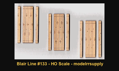 133 HO Laser-cut one-lane Wood Grade Crossing (3 sets)