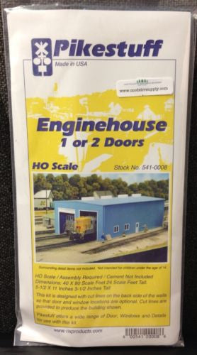 8 HO Modern 1 or 2 Door Engine House kit
