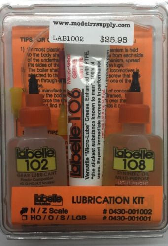 1002 Complete Kit: 102 Gear Lube, 106 Grease, 108 Oil
